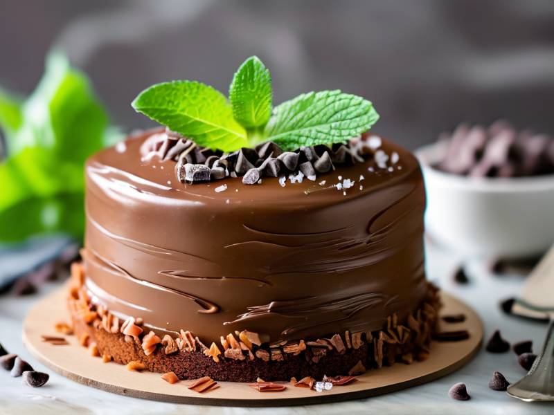 How to make chocolate cake with vanilla broth salt