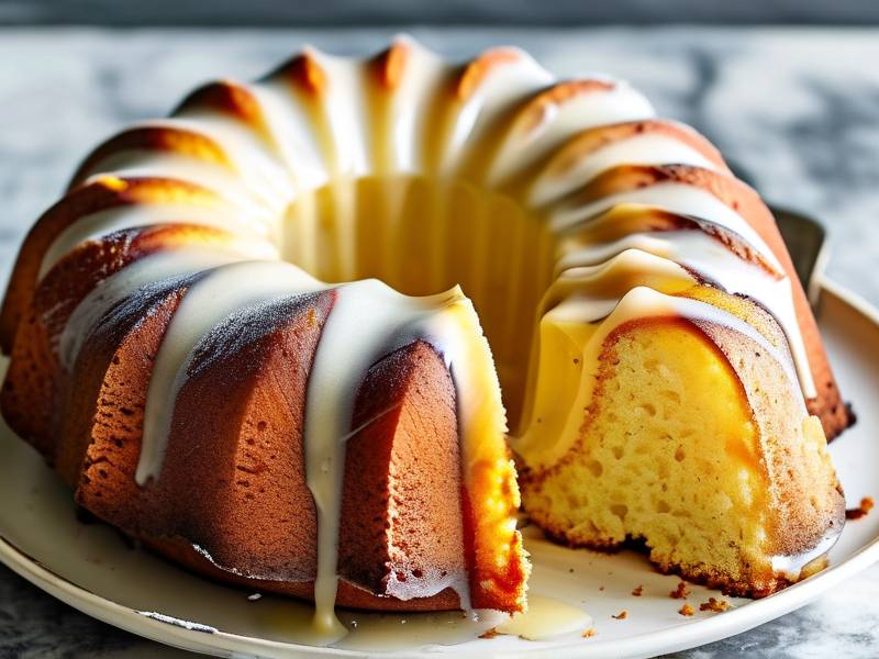 How to soak lemon pound cake warm glaze fully penetrate inner cake crumb