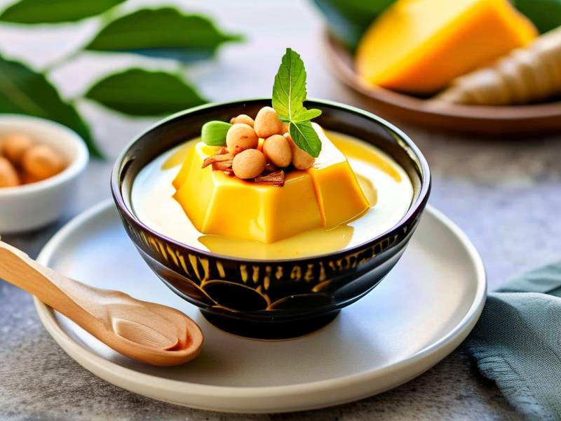 How to make vegan Thai mango sticky rice coconut cream traditional dessert