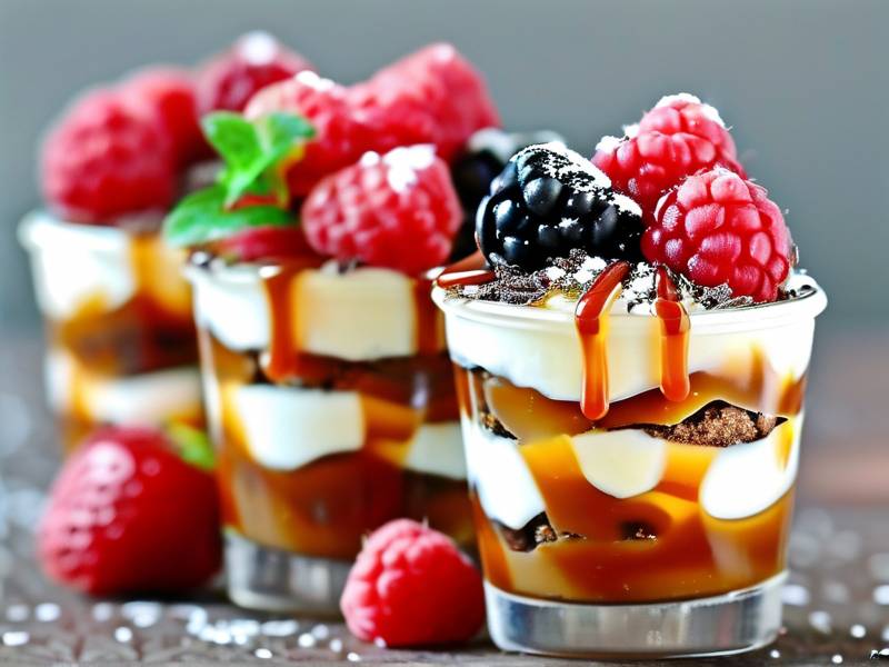 How to make salted caramel yogurt parfait fresh fruit layered cold dessert cups