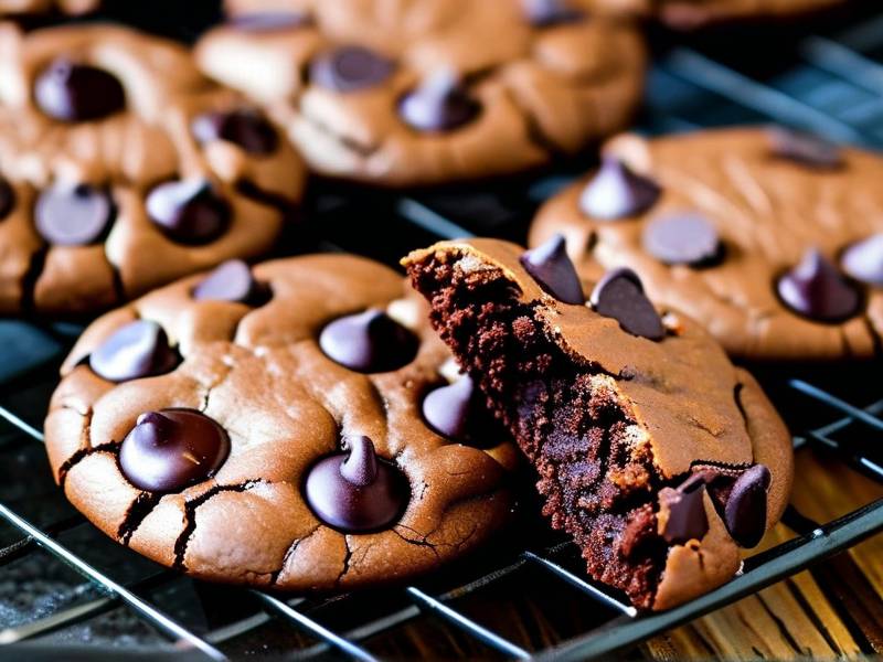 How to bake brownie chocolate cookies fudgy center chewy outer cookie edges