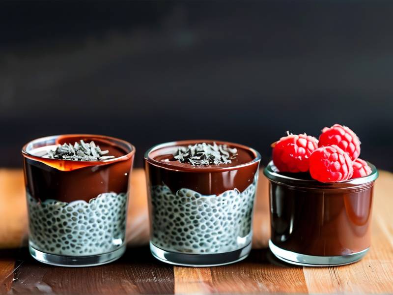 How to make dark chocolate chia pudding no bake low sugar evening dessert