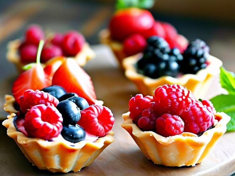 How to arrange fresh berries neatly inside cream filled baked tart shells