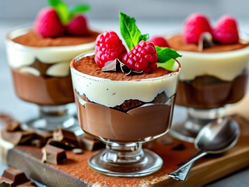 How to make mocha chocolate mousse individual portion chilled dessert cups