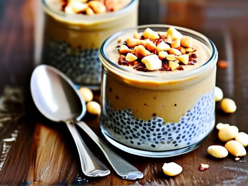 How to make peanut butter chia pudding low calorie overnight chilled dessert