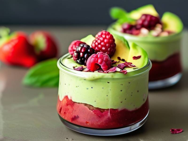 How to make avocado berry mousse creamy chilled no bake healthy dessert cups