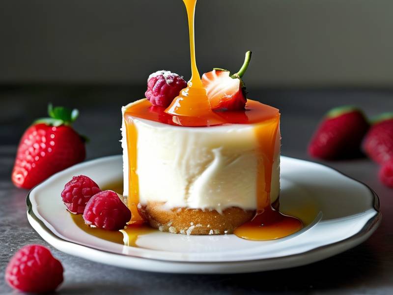 How to thin fruit compote thin drizzle vertically down frosted cake sides