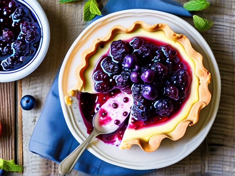 How to make blueberry compote thick sauce serve with plain cheesecake slices