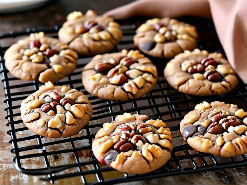 How to bake walnut chocolate chip cookies rotate tray even oven heating