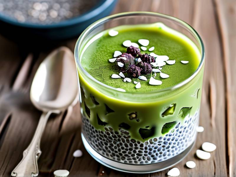 How to make matcha chia pudding no bake healthy green tea cold dessert