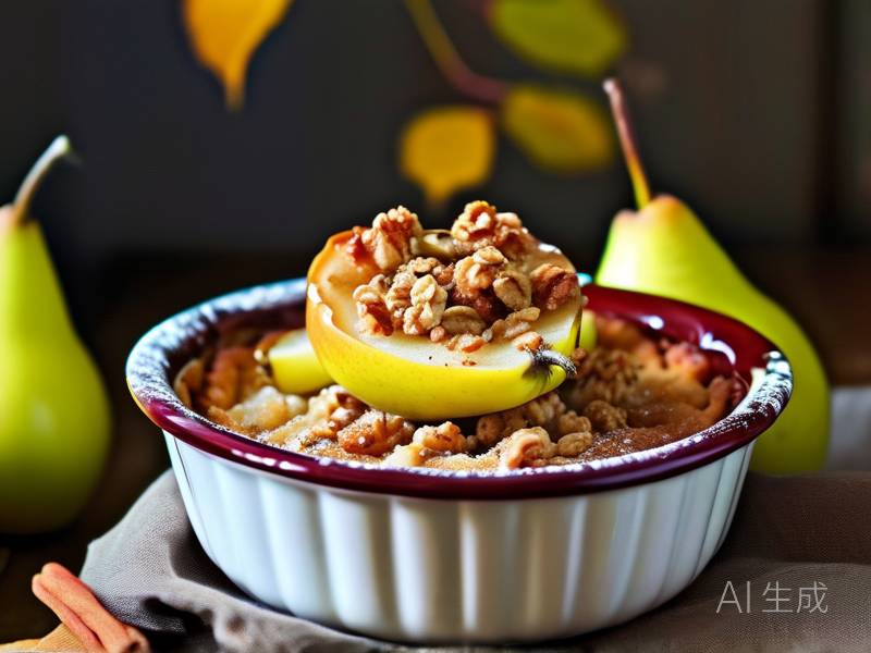 How to bake pear oat crumble warm spiced baked fruit autumn dessert